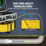 Amocart Sewer Camera 165 ft/50 m Self-Leveling Drain Inspection Camera with 9" 1080P HD Screen and 512Hz Locator for Duct Pipe