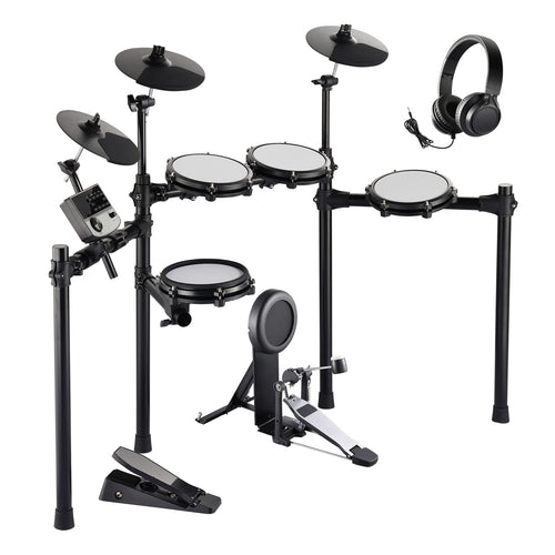 SucceBuy Electric Drum Set 32 Drum Kits & 480 Sounds, USB MIDI Supported 8 / 10 in Quiet Mesh+10 in Cymbals Drum Sticks Easy Use