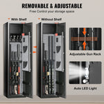 Amocart 3-8 Rifles Gun Safe w/ Digital Keypad & Lock Gun Storage Cabinet with Removable Storage Shelf for Home Long Gun Pistols