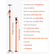 Load image into Gallery viewer, SucceBuy 2/4 Pack Cabinet Jack Support Pole 49-114in Steel Telescopic Support Rod Adjustable 3rd System for Lifting Drywall - AMOCART
