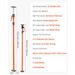 SucceBuy 2/4 Pack Cabinet Jack Support Pole 49-114in Steel Telescopic Support Rod Adjustable 3rd System for Lifting Drywall