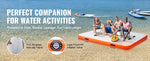 Amocart Inflatable Floating Dock Non-Slip Water Floating Dock Mat with Detachable Ladder Floating Platform Island Raft for Pool