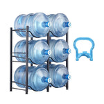 Amocart 3/4/5 Tiers Water Jug Holder Iron Water Bottle Holder Double/Single Row Easy Installation for Kitchen Office Livingroom
