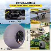 Load image into Gallery viewer, SucceBuy Beach Balloon Wheels 13" Replacement Sand Tires TPU Cart Tires for Kayak Dolly Canoe and Buggy w/ Free Air Pump 2-Pack
