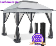 Load image into Gallery viewer, Customizable 13x13 Pop Up Gazebo with Mesh Netting,  Easy Set up Outdoor Gazebo Easy Up Screened Canopy for Patio and Backyard
