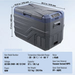 Amocart 8L to 75L Car Refrigerator Fridge Portable Icebox Single&Dual Zone w/Blue Tooth Temp Adjustable for Outdoor Camping RV