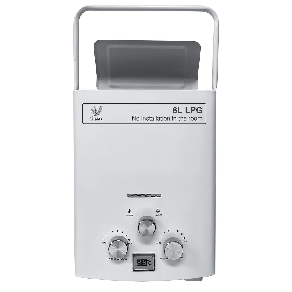 SIHAO 6L-18L Propane Gas Water Heater Digital Display Bathroom Heating Instant Outdoors Car Camping Water Heater Boiler