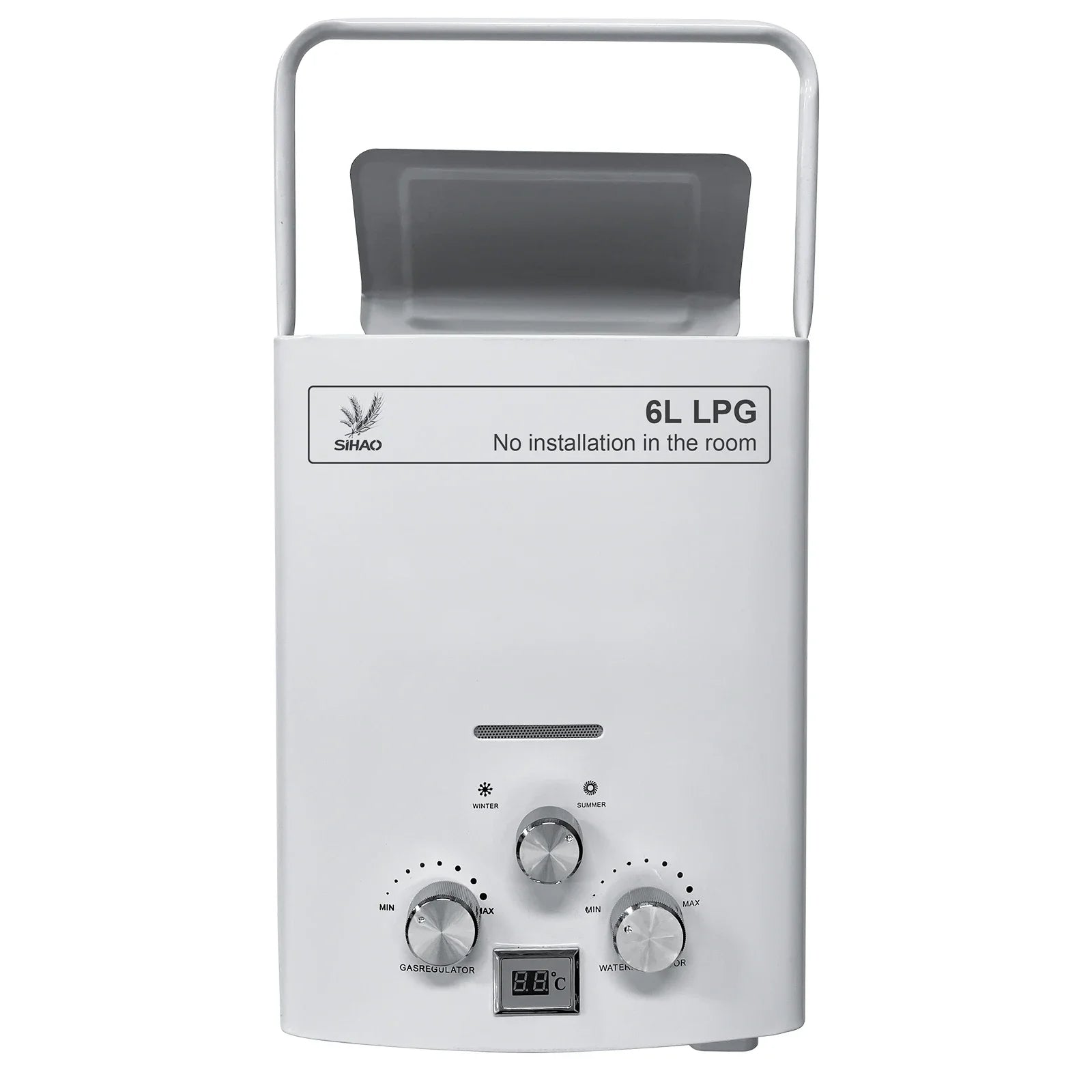 SIHAO 6L-18L Propane Gas Water Heater Digital Display Bathroom Heating Instant Outdoors Car Camping Water Heater Boiler