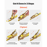 Amocart 10 Pack Ratchet Straps 2in x 30ft Tie Down Straps with Double J Hook Tie Down Ratcheting for Moving Trailers Kayaks