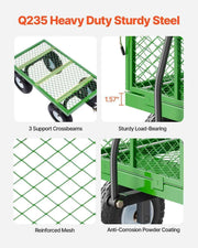 Load image into Gallery viewer, Amocart Steel Garden Cart on Wheels Heavy Duty Garden Wagon Cart Pullable Metal Yard Wagon Carts with 180°Rotating Handle
