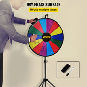 Load image into Gallery viewer, Amocart 18 Inch Tabletop Color Prize Wheel w/ Folding Tripod Floor Stand 14 Slots Dry Erase for Win Fortune Spinning Stand Game
