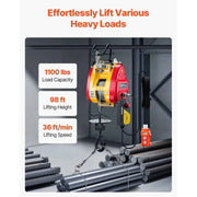 Load image into Gallery viewer, Amocart 2-in-1 Electric Hoist 1100 lbs 1800W Wired/Wireless Portable Power Winch 98 ft Lifting Height for Garage Factory Towing

