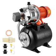 Load image into Gallery viewer, Amocart 1HP/1.6 HP Shallow Well Pump with Pressure Tank 120V Stainless 5-Gal Tank 20/40 PSI Pressure Switch for Home Garden
