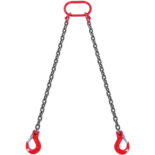 Amocart 3T 5ft Lifting Sling Chain 5/16 inch G80 Lifting Chains with 2 Leg Grab Hooks for Engine Hoist Engine Lift Chain