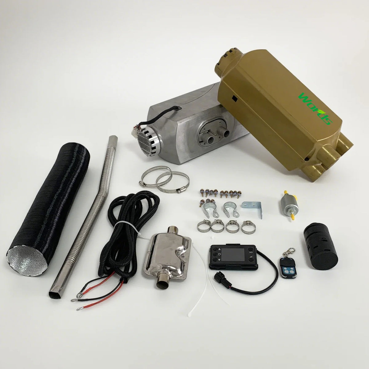 Wholesale 2KW 12V/24VSplit Heater Aluminum Body Diesel Parking Air Heater For Car/RV/Truck With LCD Switch Amocart