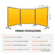 Load image into Gallery viewer, Amocart Welding Screen with Frame 6' x 6' 3 Flame-Resistant Vinyl Welding Protectionon 12 Swivel Wheels for Workshop Red/Green
