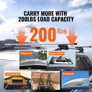 Load image into Gallery viewer, Amocart Roof Rack Crossbar Aliuminum Roof Rail Crossbar Baggage Luggage Carrier 200LBS Top Roof Crossbar Silver Black
