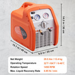 Amocart 3/4 1HP Refrigerant Recovery Machine Portable AC Recovery Machine 60Hz Recovery Machine HVAC for Car Air Conditioning