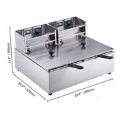 Bild in Galerie-Viewer laden, Amocart  12L Electric Deep Fryer w/Dual Removable Tanks Commercial Countertop  Fryer for Chicken French Fries Frying Chips
