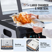 Load image into Gallery viewer, Amocart 380W Chamber Vacuum Sealer with 11.5in Sealing Length Home Use Vacuum Pump Power Packing Machine for Wet Foods Meat
