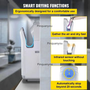 Load image into Gallery viewer, SucceBuy Hand Dryer Machinery Automatic High-speed Jet Double-sided Secure Robust Material Blade for Washroom Multicolor

