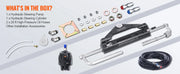 Load image into Gallery viewer, SucceBuy Hydraulic Outboard Steering Kit 90HP/150HP/300HP &amp; Helm Pump and 24FT/26Ft Hose for Single Station Single-Engine Boats
