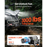 Bild in Galerie-Viewer laden, Amocart 3000LBS Electric Winch 12V Wired ATV/UTV Winch with 3/16in x 39.4ft Steel Wire Rope IP55 Waterproof for Towing Off-Road
