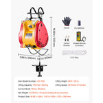 Amocart 2-in-1 Electric Hoist 1100 lbs 1800W Wired/Wireless Portable Power Winch 98 ft Lifting Height for Garage Factory Towing