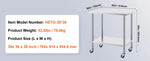 Amocart Stainless Steel Work Table 500 LBS Load Capacity w/4 Wheels 3 Adjustable Height Levels Heavy Duty Food Prep Worktable