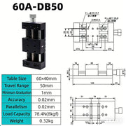 Load image into Gallery viewer, High Precision Manual Slide Table - 1D/2D X-Axis Linear Screw Displacement Stage for Experiments
