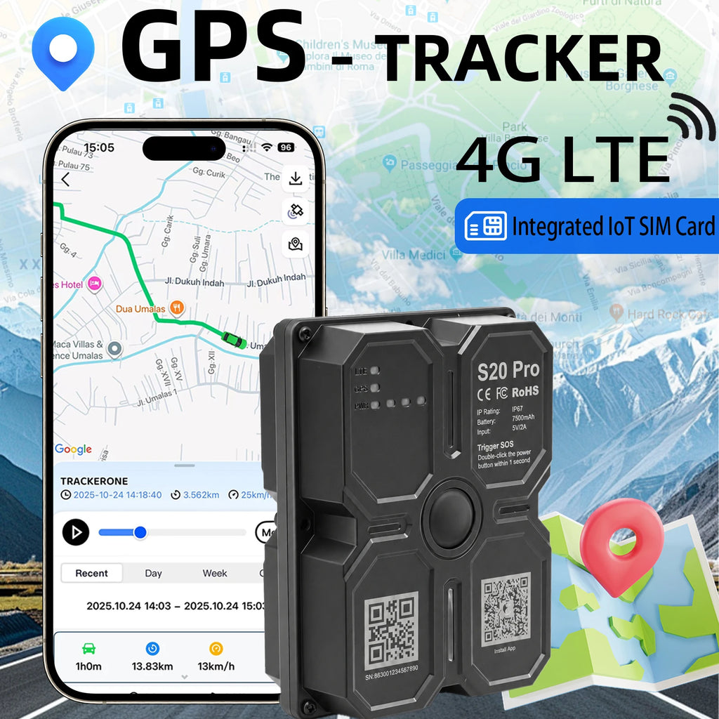 4G GPS Tracker Car Tracker Magnet 7500mAh GPS Tracker 4G GPS Locator Waterproof Vehicle  Long Standby Battery Real Time Position