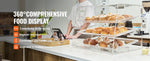 Amocart 2/3-Tier Commercial Acrylic Pastry Bakery Display Case with Rear Door Access & Removable Shelves for Donut Bagels Cake