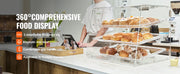 Charger l'image dans la visionneuse de galerie, Amocart 2/3-Tier Commercial Acrylic Pastry Bakery Display Case with Rear Door Access &amp; Removable Shelves for Donut Bagels Cake
