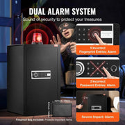 Load image into Gallery viewer, Amocart Single/Double Door Safe Box with Key Lock Password &amp; Fingerprint Safe Lock Box with Fireproof Bag Key Rack &amp; LED Light
