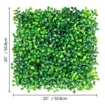 Amocart Artificial Boxwood Panel UV 24pcs 20x20/24x16 in Boxwood Hedge Wall Panels Artificial Grass Backdrop Wall Green Grass