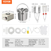 Load image into Gallery viewer, SucceBuy Goat Milking Machine Stainless Steel Bucket Electric Automatic Pulsation Cup Tubes Adjustable Suction for Cow and Sheep
