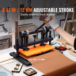 Amocart Leather Cutting Machine Embossing Plate Manual Die Cutter 0.47 in Pressure Stroke Leather Embossing Machine
