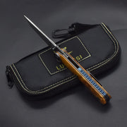 Load image into Gallery viewer, VG10 Damascus Steel Camphor Wood Handle Folding Knife With Back Clip Outdoor Camping Fishing Portable Tools Collecting Gifts EDC
