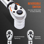 Amocart Torque Wrench Set Drive Click Torque Wrench Dual-Direction Adjustable  Mechanical Dual Range Scales Torque Wrench Kit