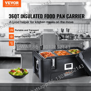Bild in Galerie-Viewer laden, Amocart Insulated Food Pan Carrier 36Qt Capacity Stackable Catering Hot Box with 3 Stainless Steel Pans Top Load Food Warmer
