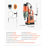 SucceBuy Magnetic Drill 1550W Motor 2 inch Coring Diameter 2922 lbf Magnetic Force 0-550 RPM Variable Speed for Metal Surface