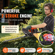Bild in Galerie-Viewer laden, SucceBuy 23.2-inch 26CC 2 Cycle Gas Hedge Trimmer Gas Powered Handheld Hedge Trimmer 180° Adjustable for Trimming Shrubs Bushes
