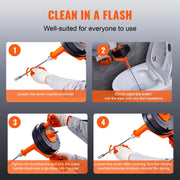 Load image into Gallery viewer, SucceBuy Drain Auger 25Ft Manual-feeding Plumbing Snake with Drill Attachment Drain Clog Remover Toilet Sewer Pipe Dredge - AMOCART
