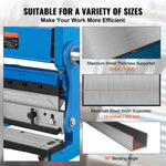 Amocart Sheet Metal Brake 12inch 3-In-1 Combination 20-Gauge Capacity Shear Press Brake 90° Max Angle for Shear Bending Rolling