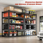 5 Tier Storage Shelves, 2250LBS Heavy Duty Garage Shelving, Adjustable Metal Shelving Unit,Garage Storage Shelves, Customized
