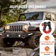 Load image into Gallery viewer, Amocart 2pcs 3/4" D-Ring Shackle U-Hook Loop Shackles with 7/8" Pin Isolators &amp; Washers for Jeep Off Road Vehicle Recovery
