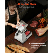Load image into Gallery viewer, SucceBuy Commercial Meat Slicer 10 inch 320W Food-Slicer with SUS420 Blade 0-0.4 inch Adjustable Thickness for Frozen Meat Ham - AMOCART
