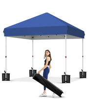 Load image into Gallery viewer, 10x10 ft Heavy Duty Pop Up Canopy Tent - Outdoor Gazebo with 210D Oxford Fabric, Rust-Resistant Frame, Quick Setup, 3 Adjustable Heights, UV Protection, Roller Bag, Weight Bags, Stakes, Guy Ropes
