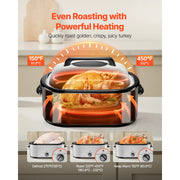 Load image into Gallery viewer, SucceBuy 26QT Roaster Oven Electric Roasting Pan 150-450℉ Adjustable Temperature FastCooking Turkey Roaster w/ Cool-Touch Handle - AMOCART
