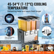 Load image into Gallery viewer, SucceBuy 3 Tanks Commercial Beverage Dispenser 10L/18L Per Tank Juice Dispenser Stainless Steel Ice Tea Drink Machine for Drink
